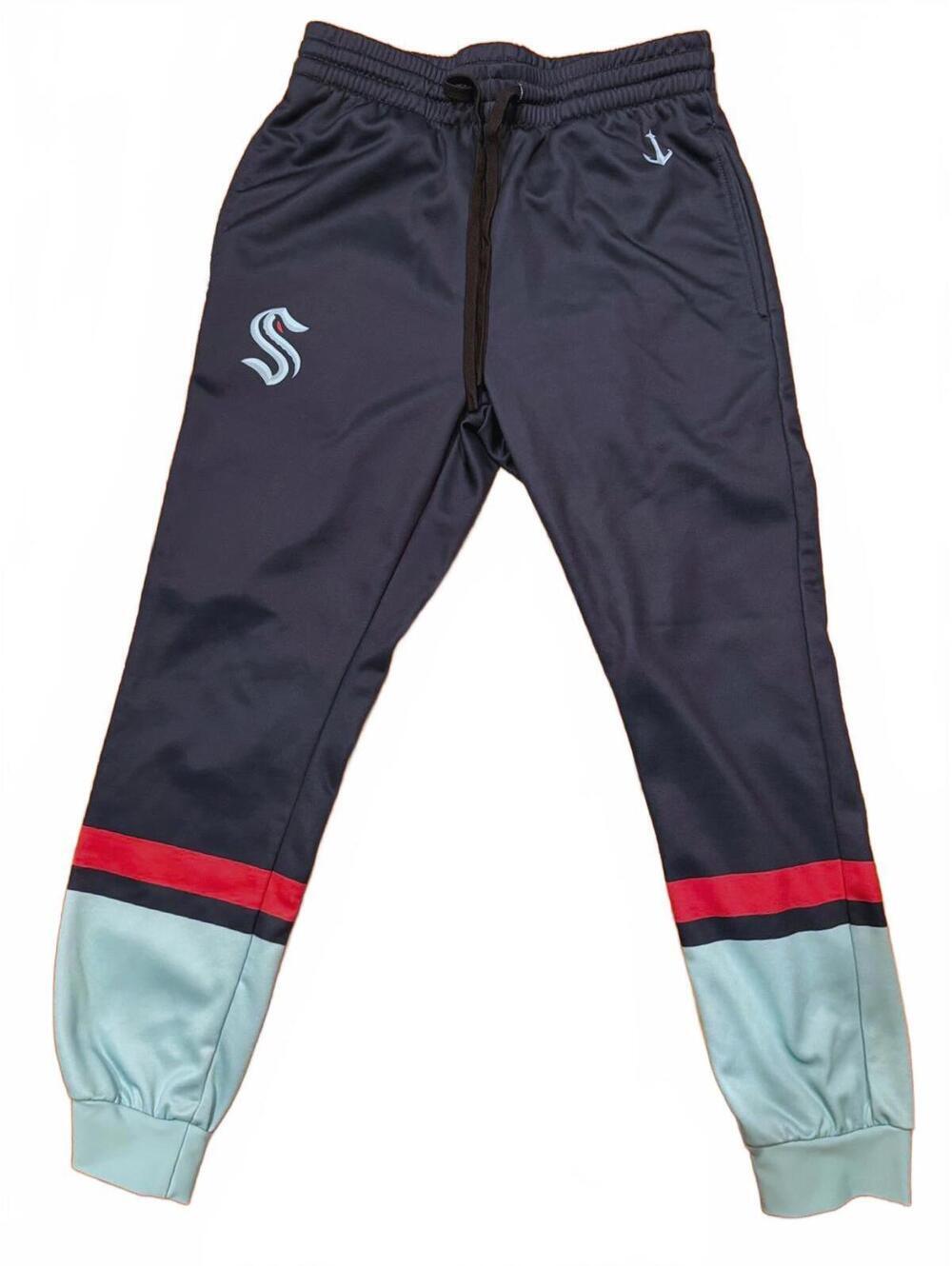 Official NHL Seattle Kraken Calhoun Joggers - Men’s Navy Blue Track Pants, Small